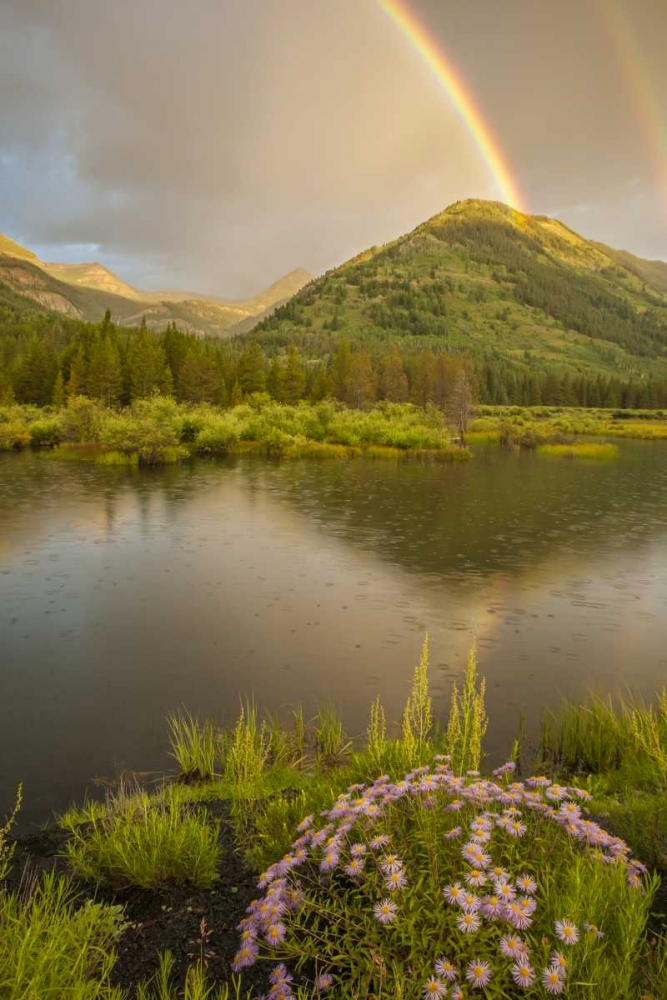 Art Print: CO, Gunnison NF Rainbows over Slate River Valley