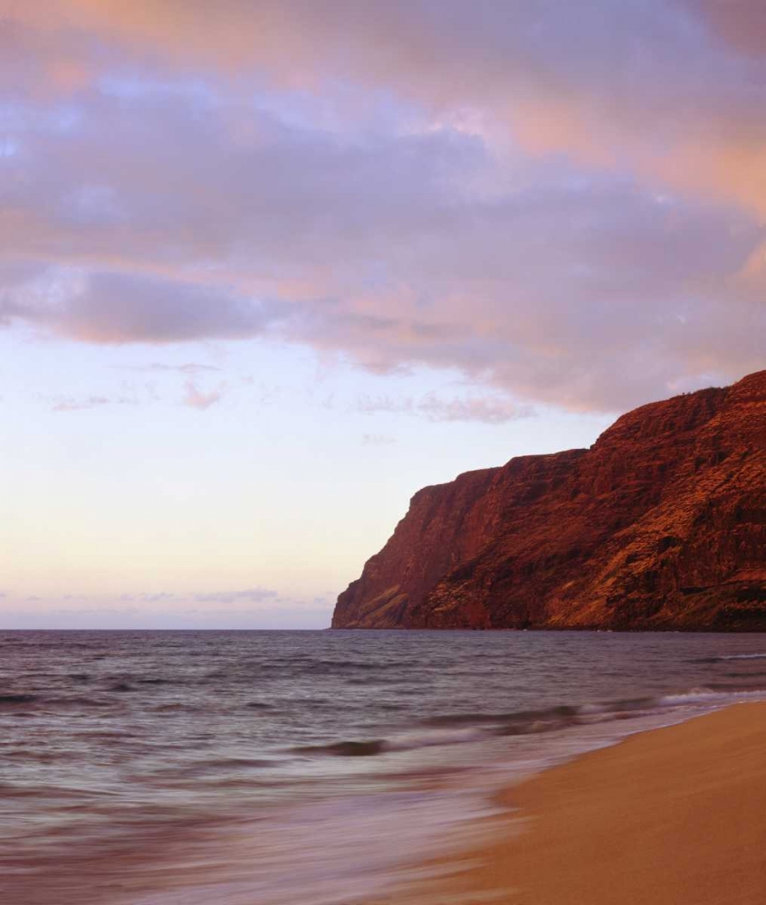 Art Print: Hawaii, Kauai Dusk on the Na Pali Coast