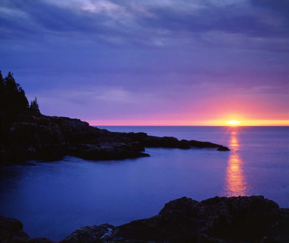 Art Print: Maine Acadia NP Sunrise over the Atlantic
