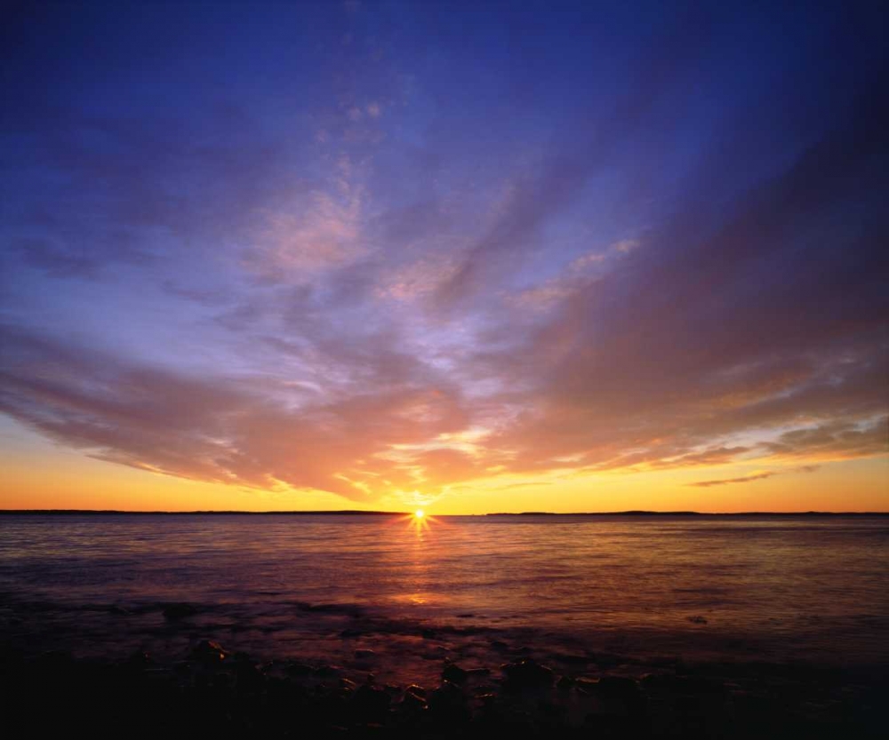 Art Print: USA, Maine Atlantic Ocean Sunrise