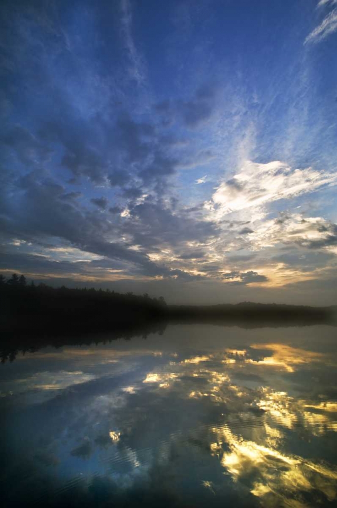 Art Print: Michigan Sunrise sky reflected in Petes Lake