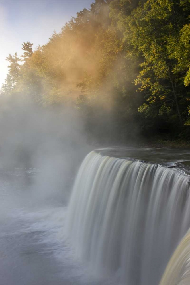 Wall art: Michigan Autumn sunrise on Tahquamenon Falls, by Grall, Don
