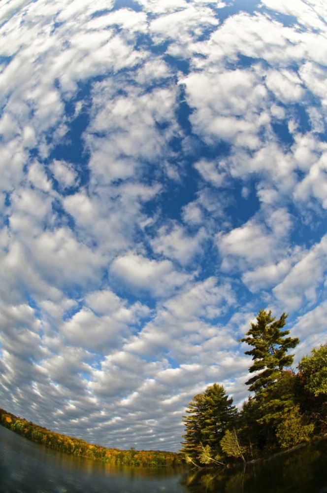 Art Print: Michigan Clouds at Petes Lake in autumn