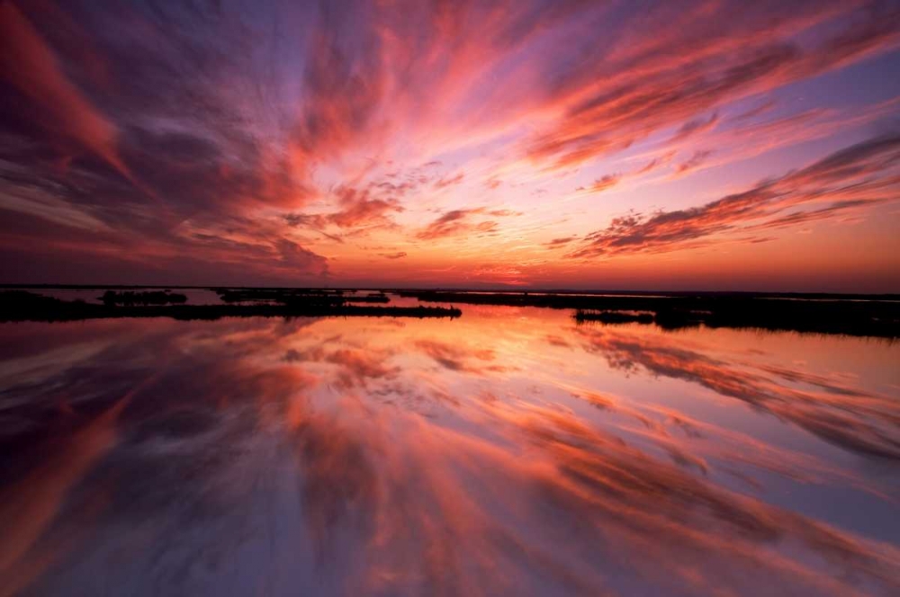 Art Print: New Jersey, Cape May Sunset reflection on water