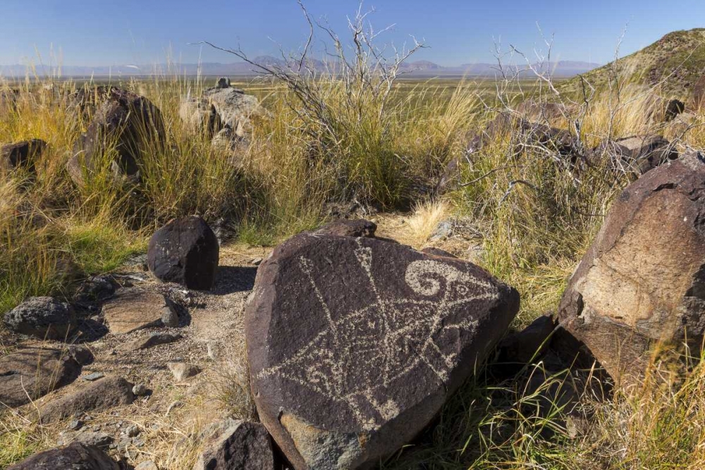 Art Print: New Mexico, Three Rivers, Petroglyph on rock