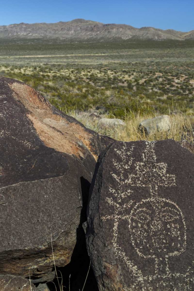 Art Print: New Mexico, Petroglyph etchings on rock