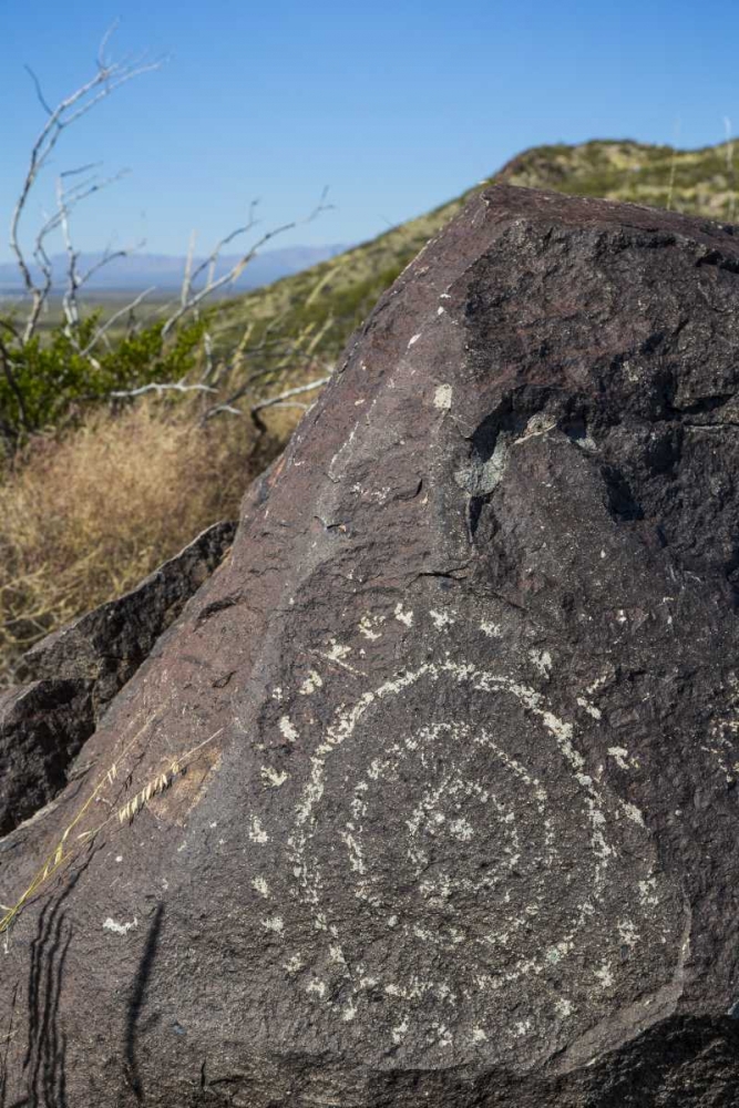 Art Print: New Mexico, Three Rivers, Petroglyph on rock