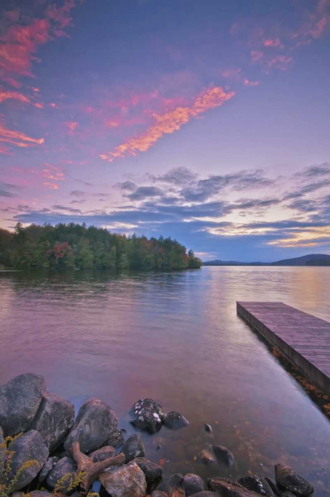 Art Print: New York, Inlet Pier walkway into Seventh Lake