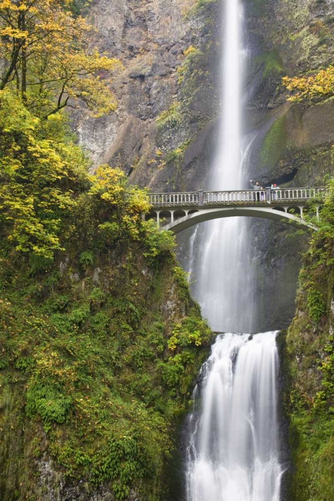 Art Print: OR, Columbia Gorge Bridge by Multnomah Falls