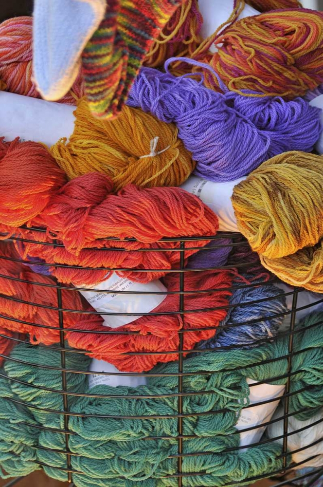 Art Print: Oregon, Portland Basket of yarn bundles