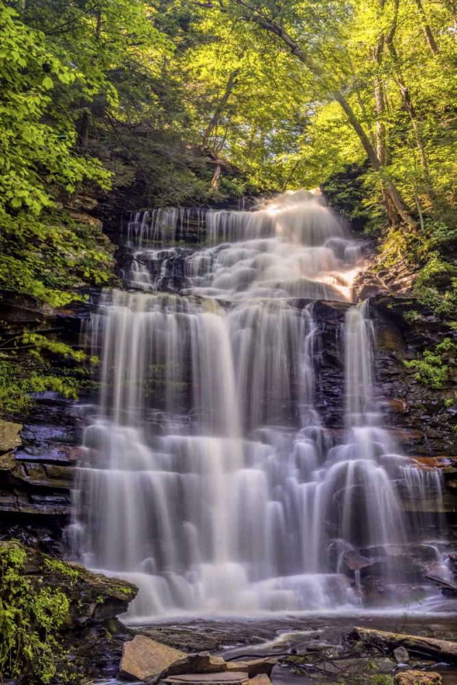 Art Print: PA, Benton, Ricketts Glen SP Ganoga Falls