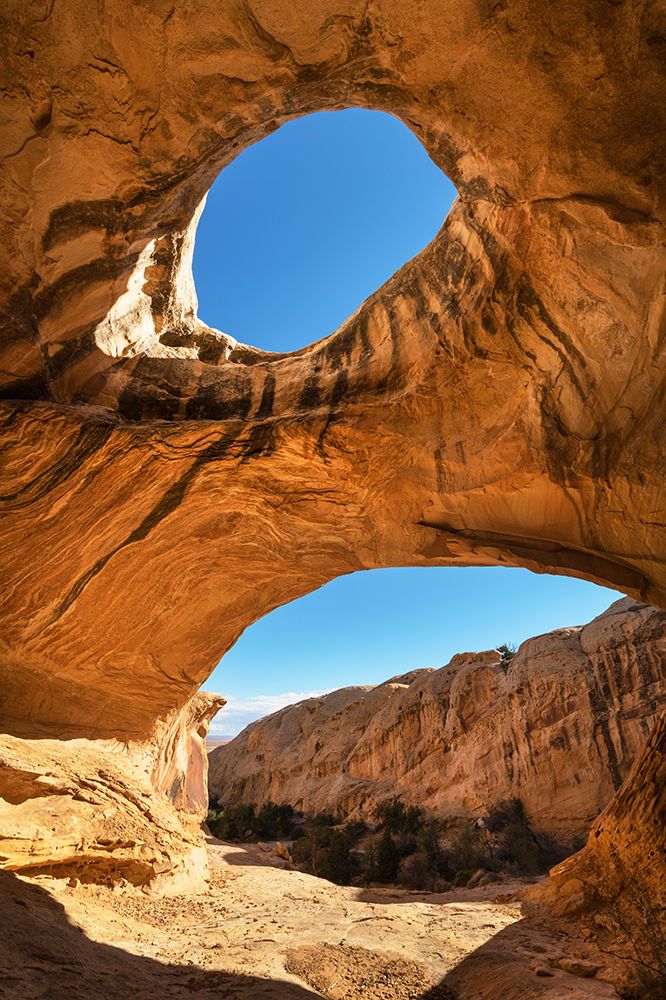 Art Print: Wild Horse Window-a natural arch inside a sandstone alcove San Rafael Reef-Utah