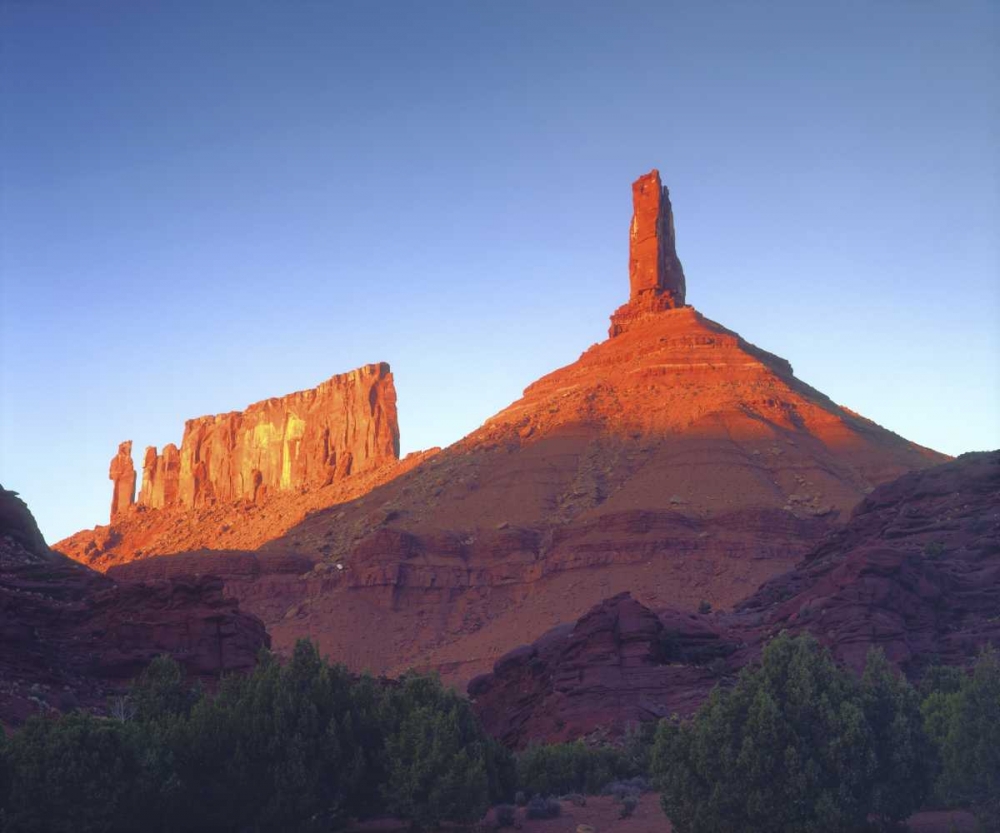 Art Print: USA, Utah, Sandstone formations at sunset