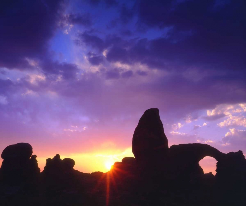 Art Print: USA, Utah, Arches NP Arches at sunset