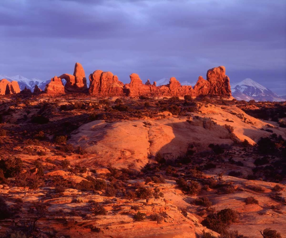 Art Print: USA, Utah Arches NP Arches at sunset