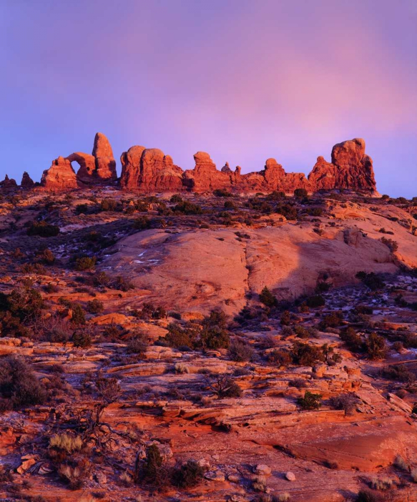 Art Print: USA, Utah Arches NP Arches at sunset