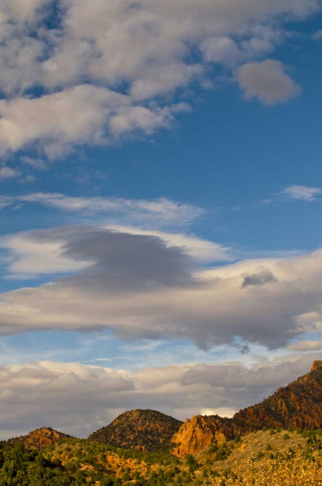 Art Print: USA, Utah, Zion NP Late light on Kolob Canyon