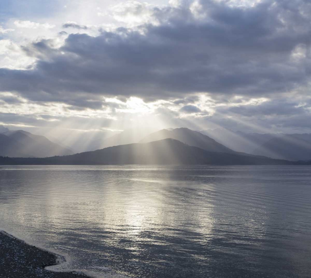 Art Print: WA, Seabeck God rays over Hood Canal