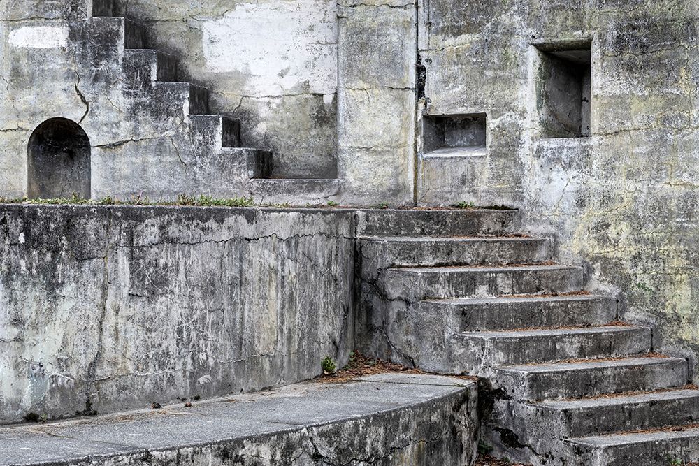 Art Print: Washington State-Port Townsend Concrete steps and walls of fort 