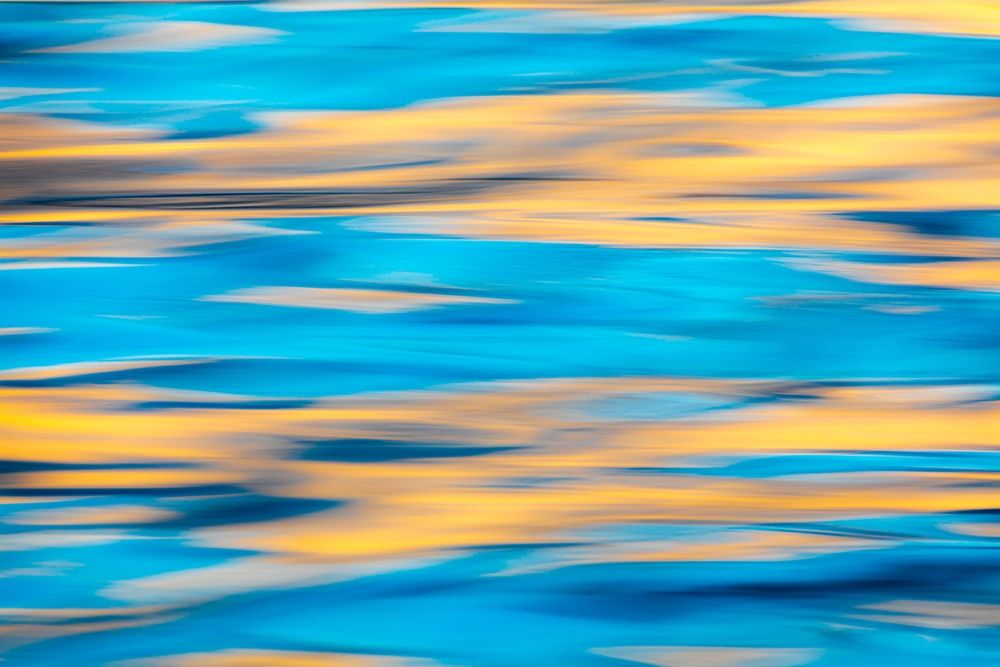 Art Print: Washington State-Seabeck Blue and gold reflections on Hood Canal 