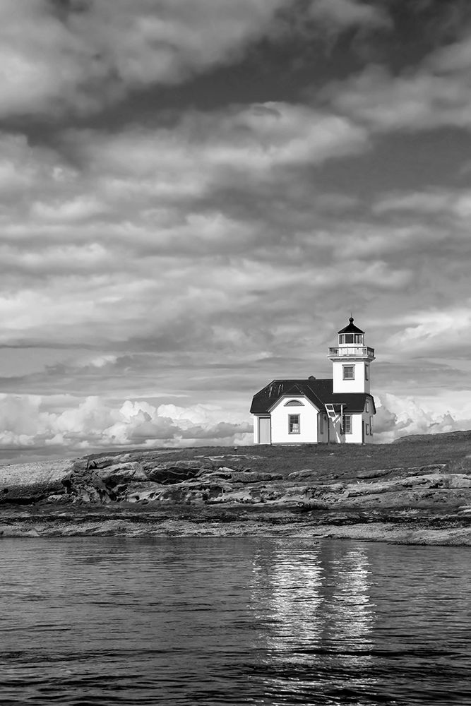 Art Print: USA, Washington. Black and white of Patos Island Lighthouse.