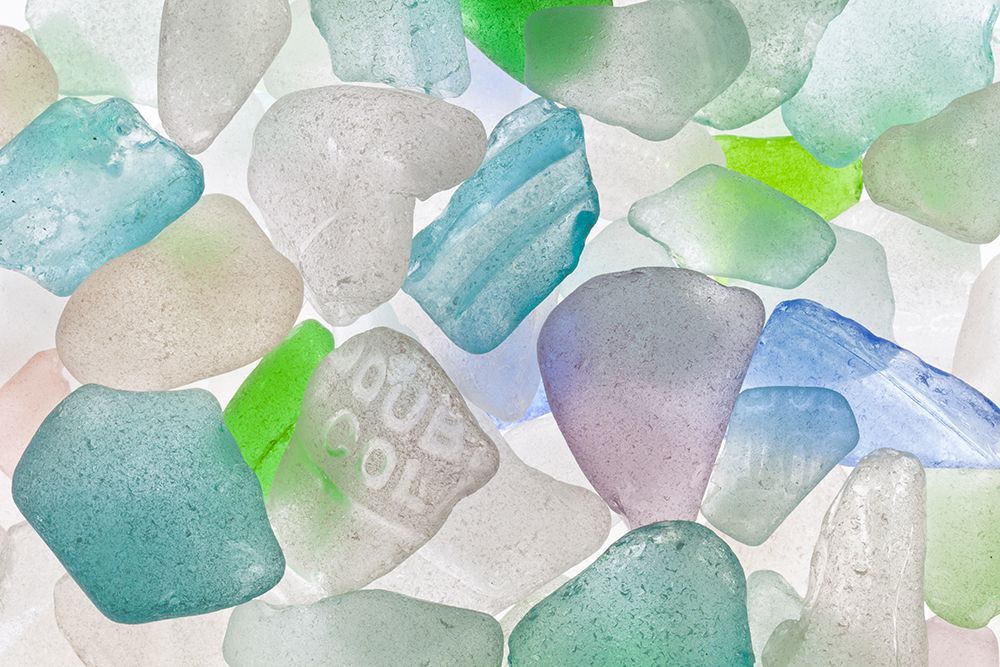 Art Print: USA, Washington State, Seabeck. Close-up of beach glass.