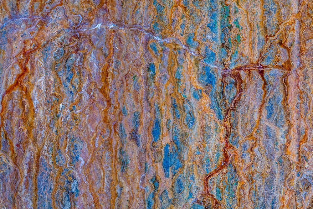 Art Print: USA, Washington State, Fort Flagler Historical State Park. Paint and rust patterns on WW I bunker.