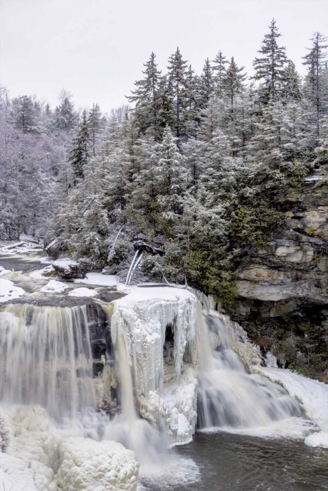 Wall art: West Virginia Waterfall in winter landscape, by OBrien, Jay