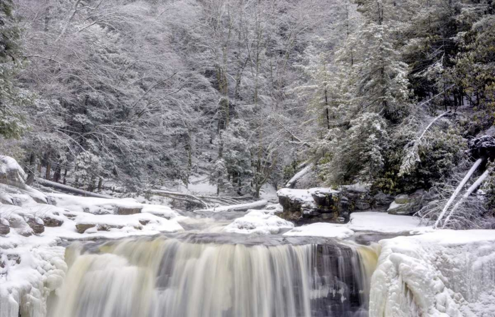 Wall art: West Virginia Waterfall in winter landscape, by OBrien, Jay