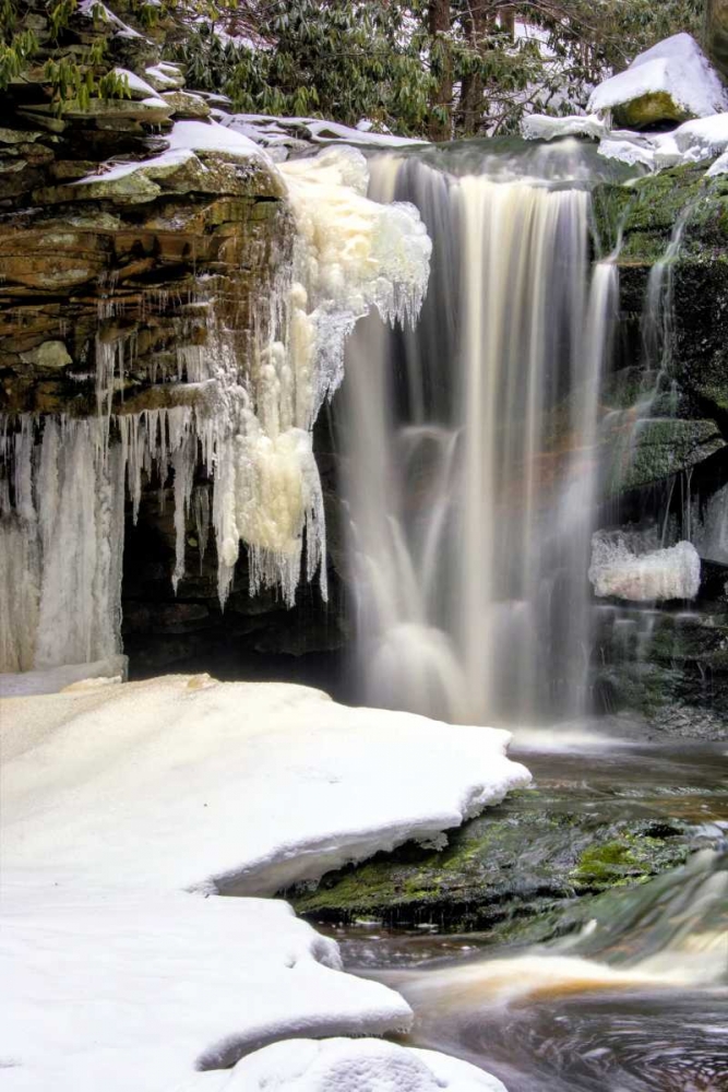 Art Print: West Virginia, Blackwater Falls Frozen waterfall