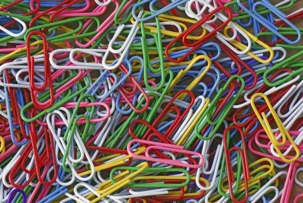 Art Print: USA, Assortment of multicolored paper clips