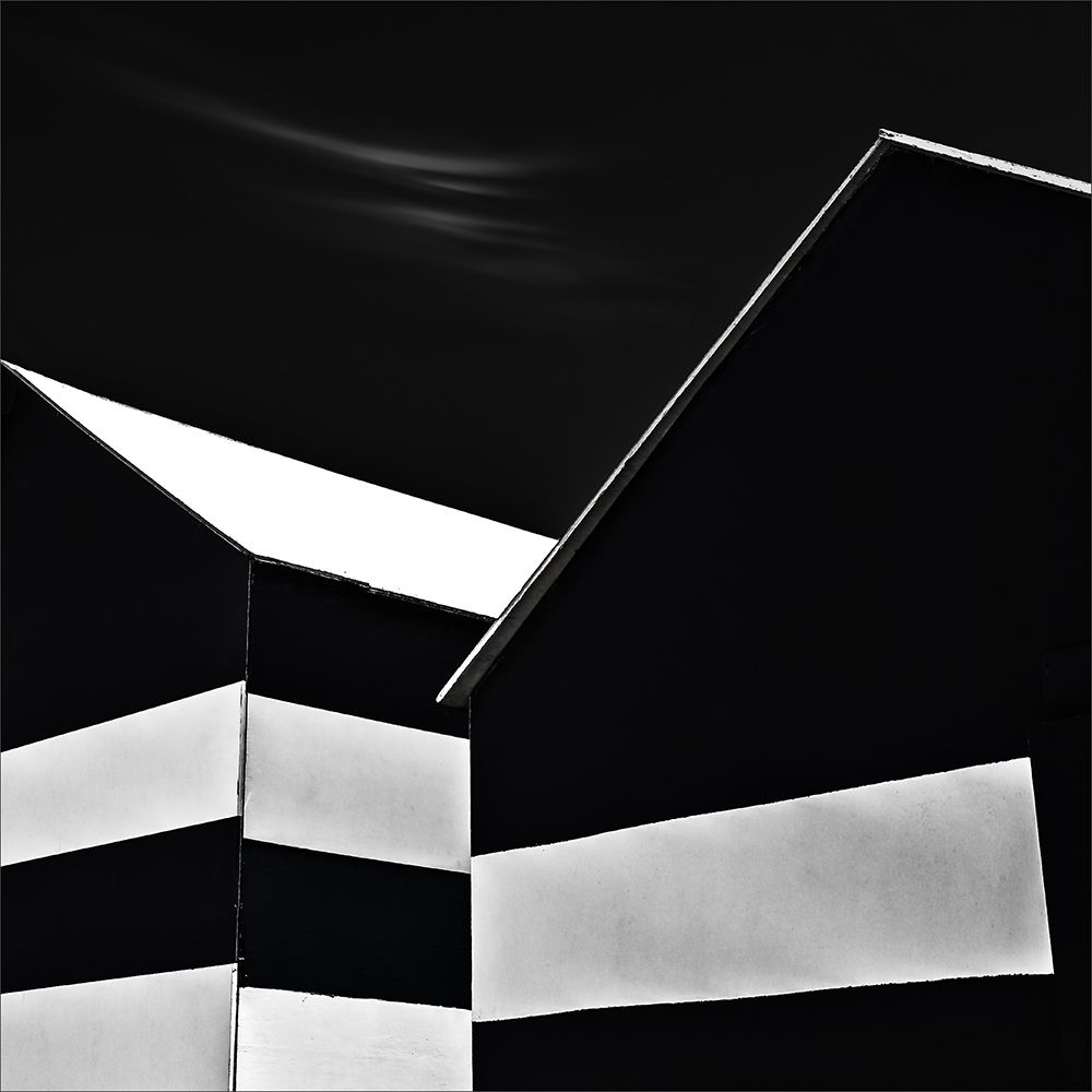 Wall art: Bw Beach Huts, by Claes, Gilbert