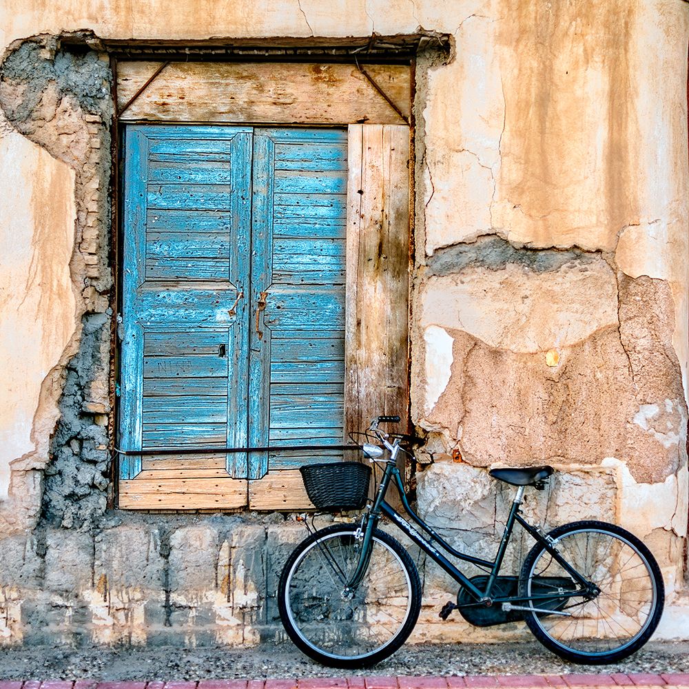Wall Art Painting id:464042, Name: Old Window And Bicycle, Artist: Digalakis, George