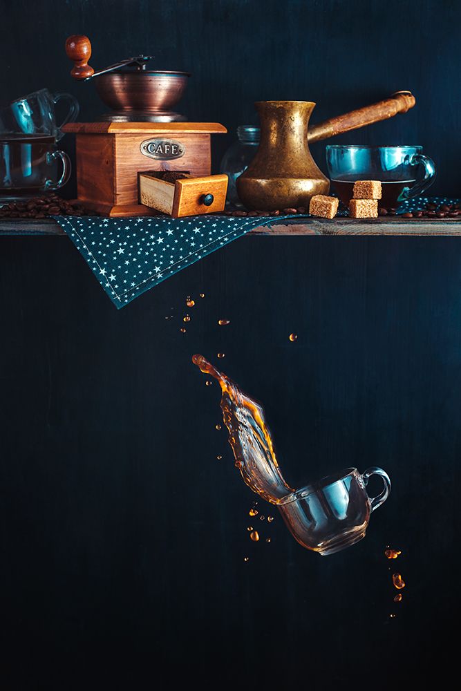 Wall Art Painting id:464435, Name: Coffee From The Top Shelf, Artist: Belenko, Dina
