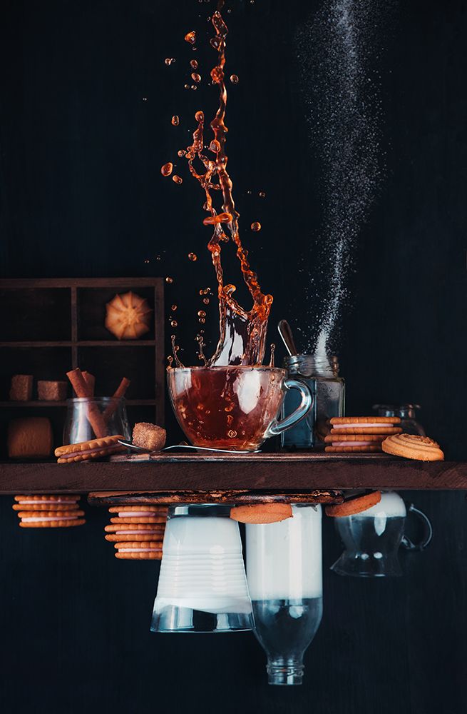 Wall Art Painting id:464453, Name: Upside And Down Again (With Coffee), Artist: Belenko, Dina