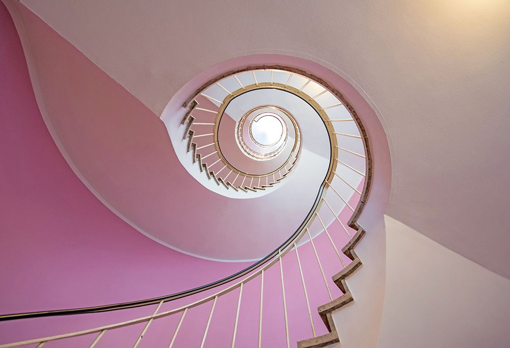 Wall Art Painting id:505274, Name: The Pink Red Staircase, Artist: Ohlendorf, Anette