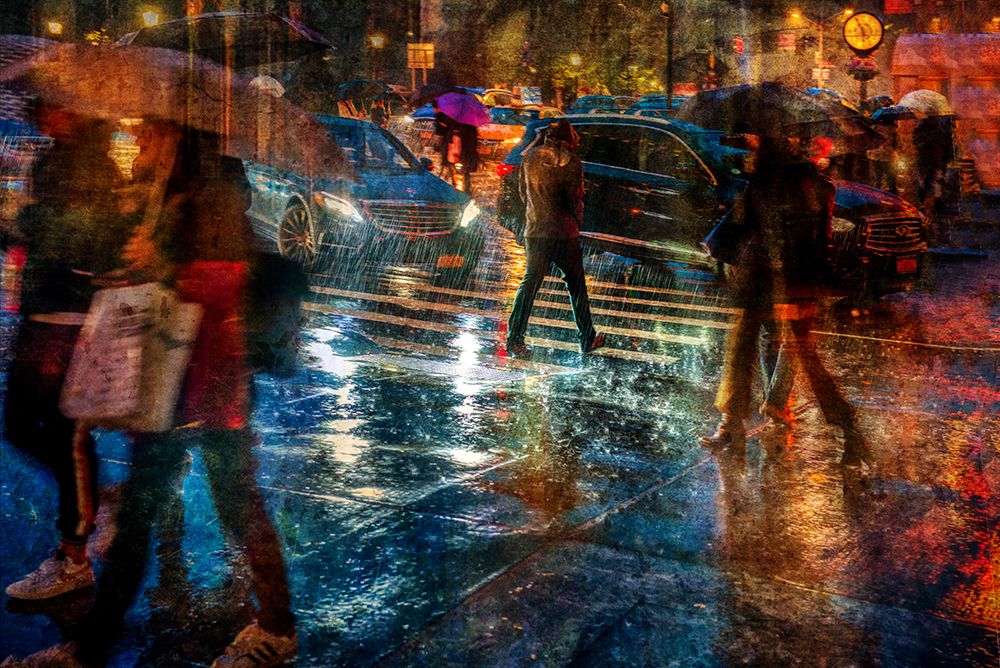 Art Print: Rain in the city