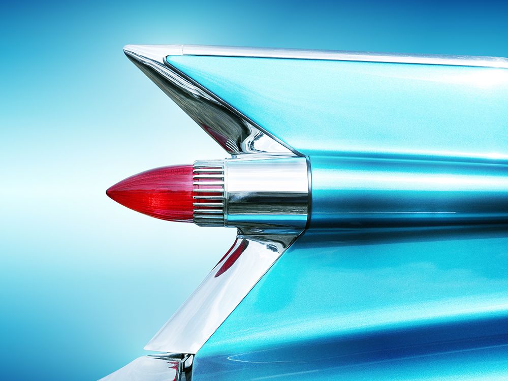 Art Print: US classic car 1959 Sedan Deville tail fin abstract