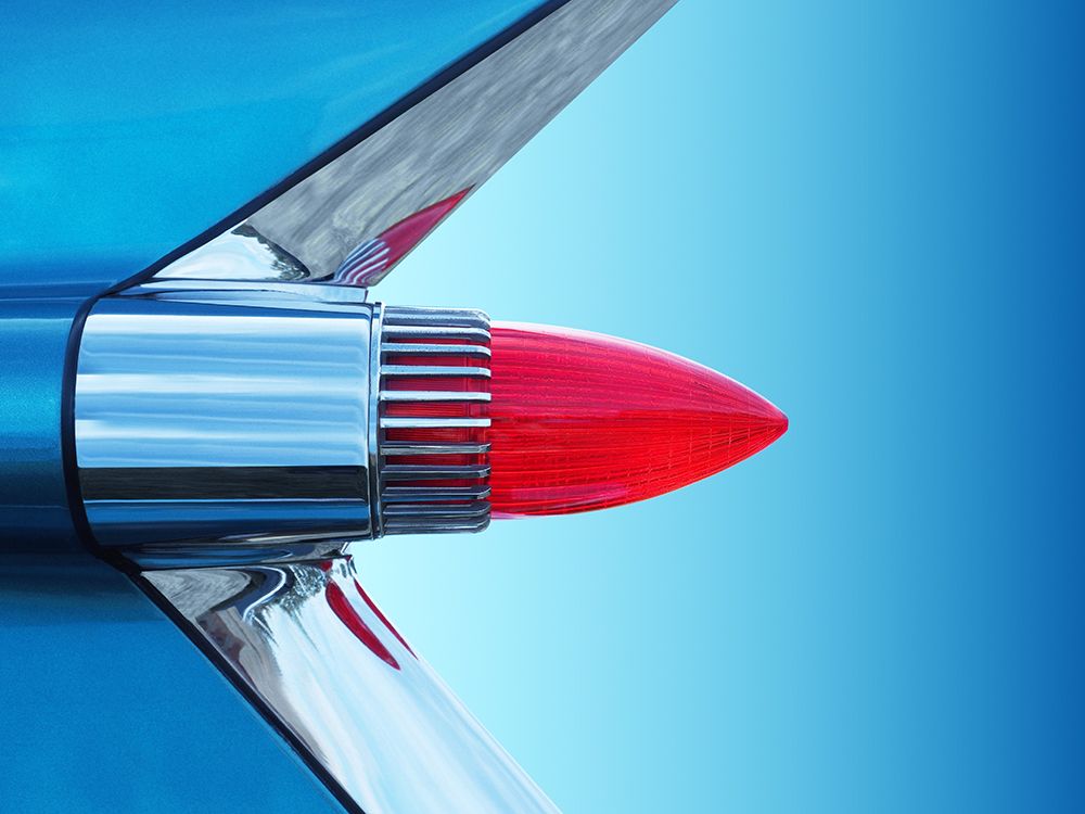 Art Print: Us Classic Car Sedan Deville 1959 Tail Fin Abstract