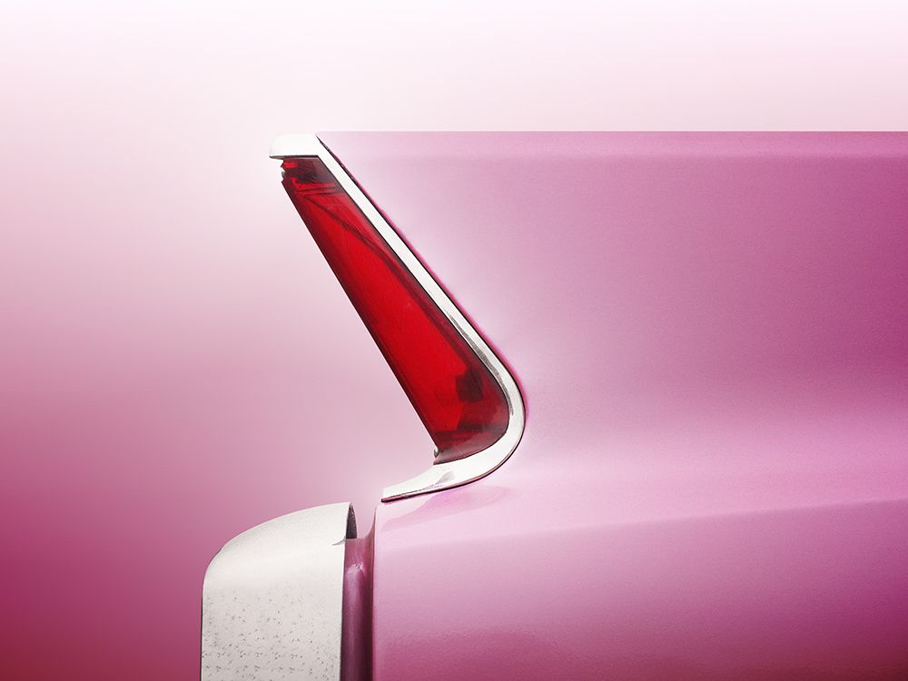 Art Print: American Classic Car Deville 1963 Tail Fin Abstract