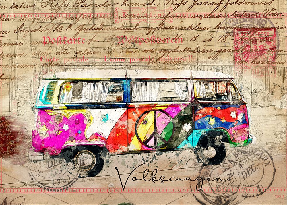 Wall art: vw combi art, by Lembayung Senja Studio