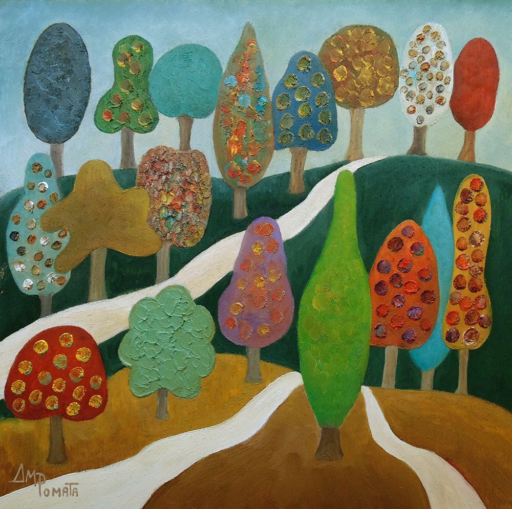 Wall art: Bountiful Trees, by Pomata, Angeles M.