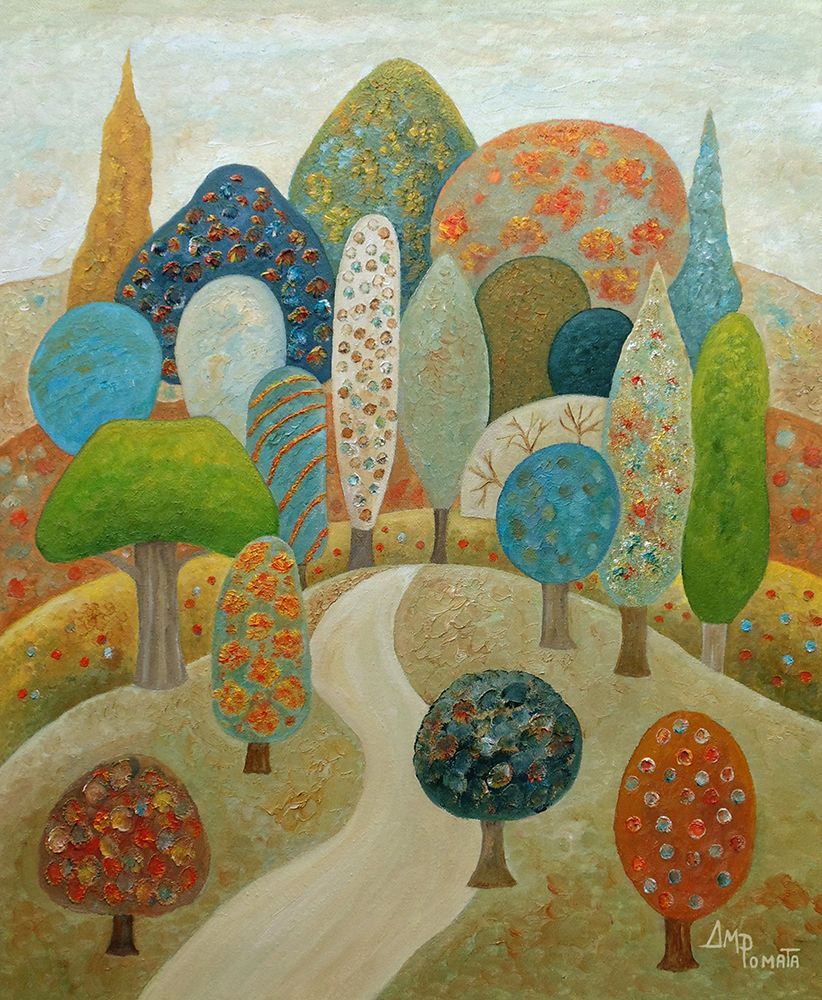 Wall art: Crowd of Single Trees, by Pomata, Angeles M.