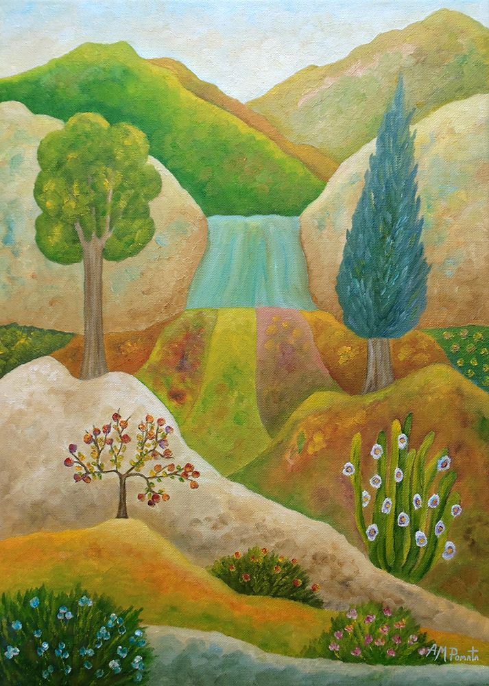 Wall art: Desert Wellspring, by Pomata, Angeles M.