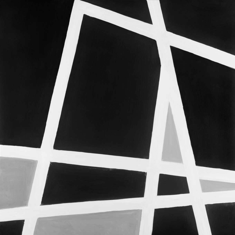 Wall art: Abstract Lines Black and White, by Atelier B Art Studio