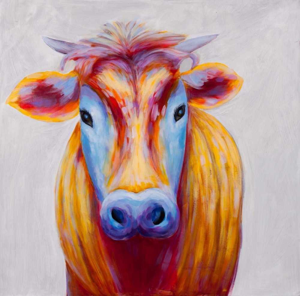 Wall Art Painting id:150813, Name: Colorful Country Cow, Artist: Atelier B Art Studio