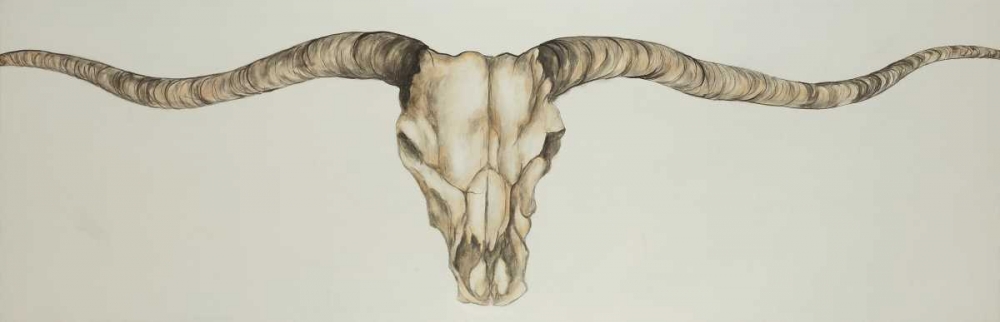 Wall Art Painting id:150834, Name: Long Horn Skull Country, Artist: Atelier B Art Studio