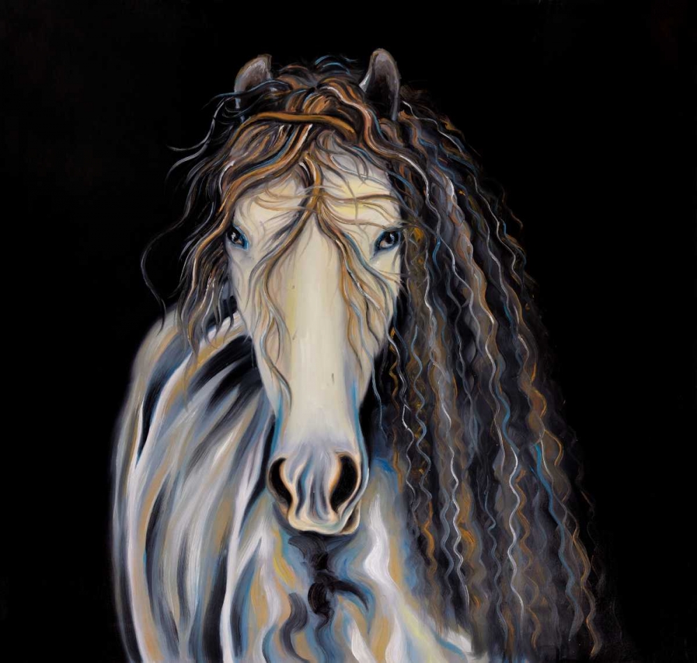 Wall Art Painting id:150867, Name: Abstract Horse with Curly Mane, Artist: Atelier B Art Studio