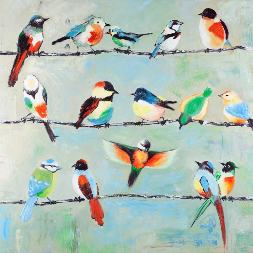 Wall Art Painting id:162994, Name: Small Abstract Colorful Birds, Artist: Atelier B Art Studio