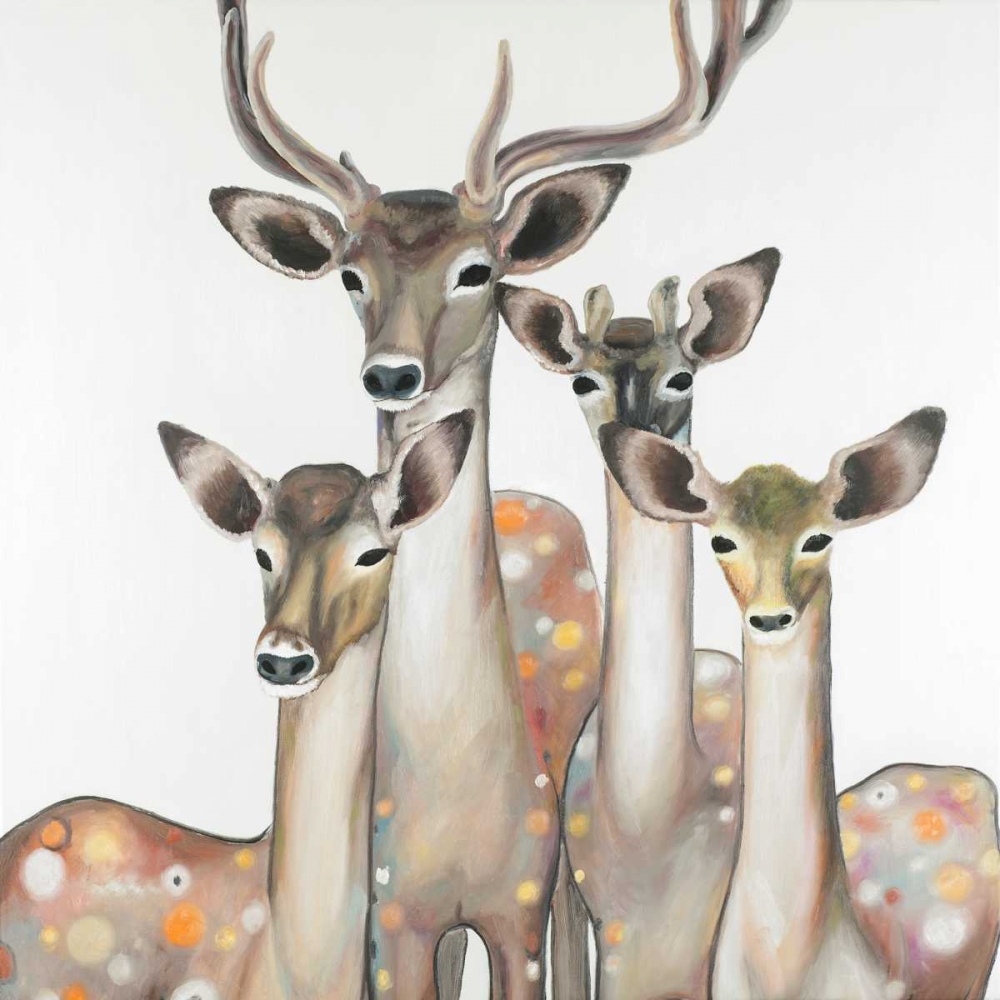 Wall Art Painting id:162998, Name: Group of Abstract Deers, Artist: Atelier B Art Studio